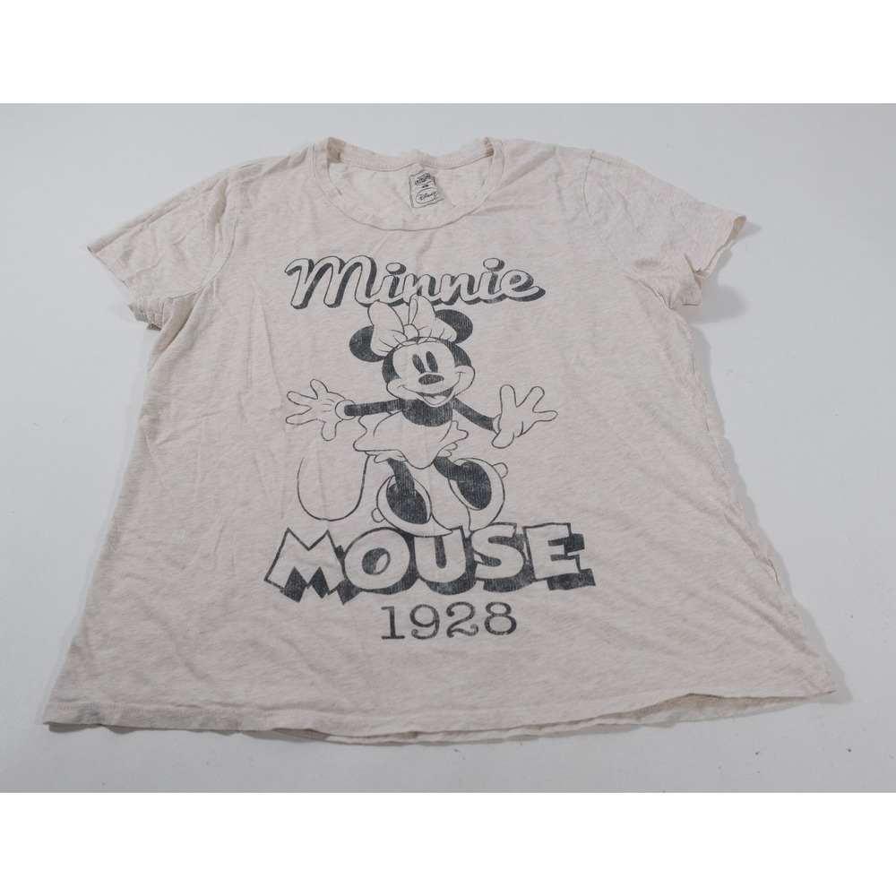 Old Navy T Shirt Womens XL Beige Minnie Mouse 1928 Graphic Slub Knit Tee